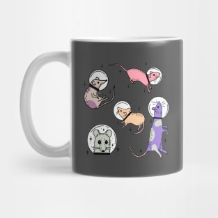 five astronaut rats in pastel colors cute gift Mug